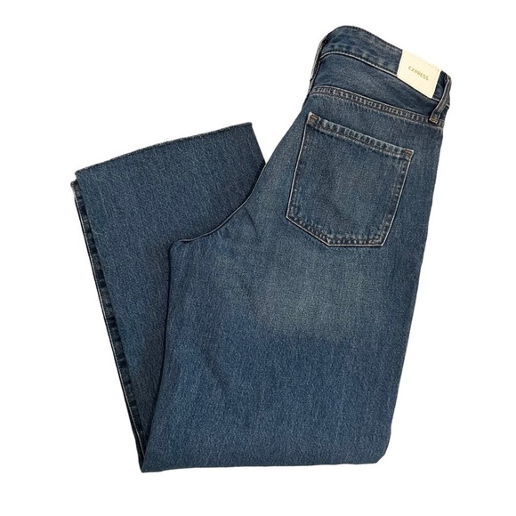 Express 90s Ankle Boot Frayed Raw Hem Mid Rise Size 8 Regular - Picture 1 of 10